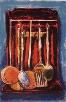 Alan Cox (UK)
Utensils
Zinc Plate Lithograph
645mm x 440mm